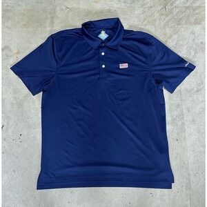 Chubbies Out Of Blue Embroidered Flag Short Sleeve Performance Polo Shirt Sz M
